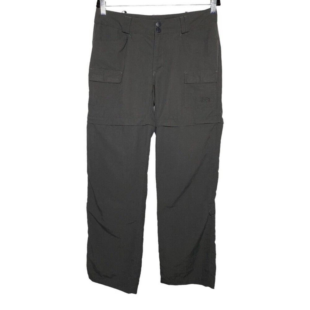 The North Face Women's Convertible Pants Shorts Dark Gray Size 8 Pockets Hiking